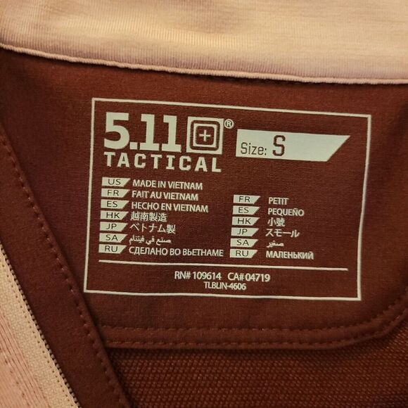 5.11 Tactical Rapid‎ Half Zip Pink Red Trim Women’s Size Small Lightweight - Picture 7 of 8